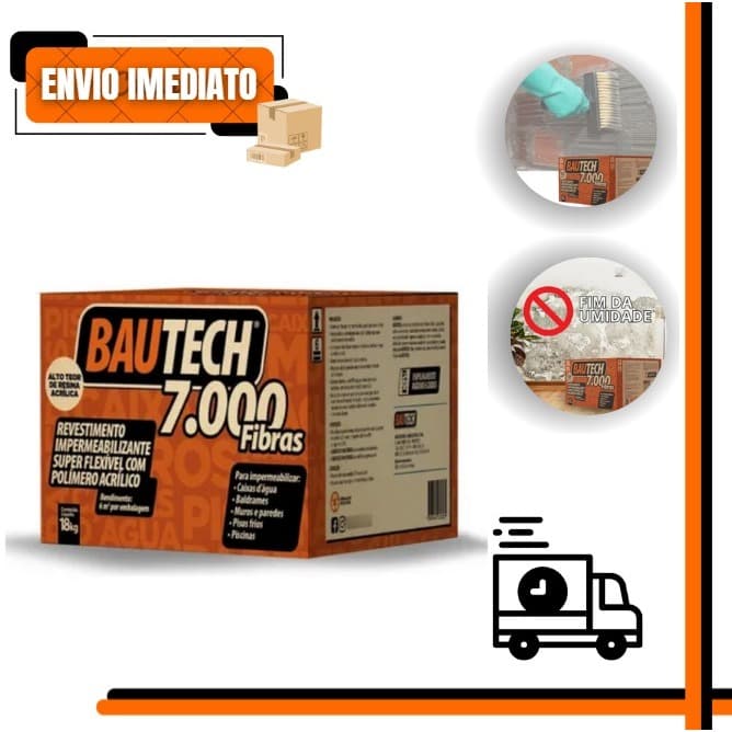 ARGAMASSA IMPERMEABILIZANTE BAUTECH 7000 / 18KG | FLEXÍVEL COM FIBRAS