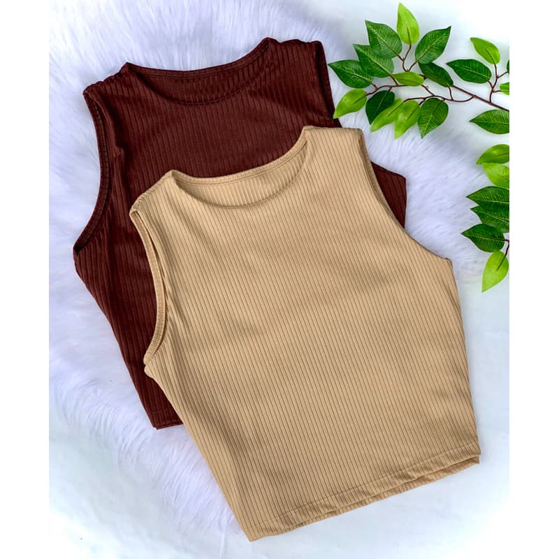 kit 2 blusinha feminina  cropped feminino canelado casual academia do 36 ao 50