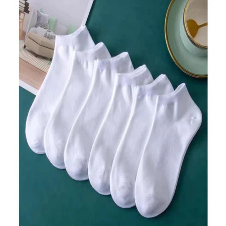 Kit 5 Pares de Meias Soquete brancas basicas Unissex Cano Curto barato respiraveis e confortaveis
