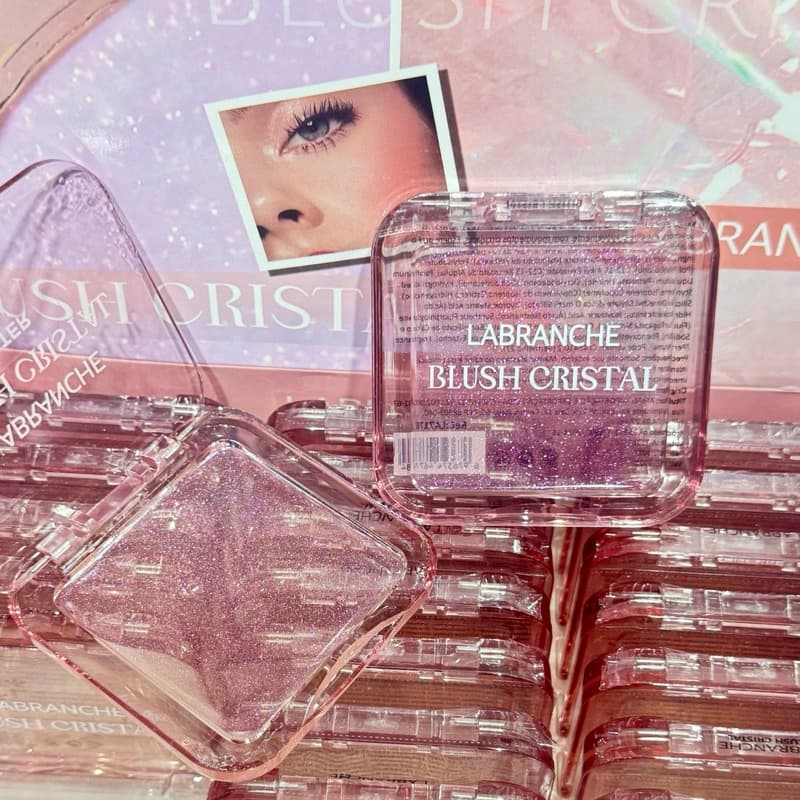 Blush Cristal Mágico Transparente - Labranche，Textura Leve e Brilhante para Pele Natural,Efeito Dewy