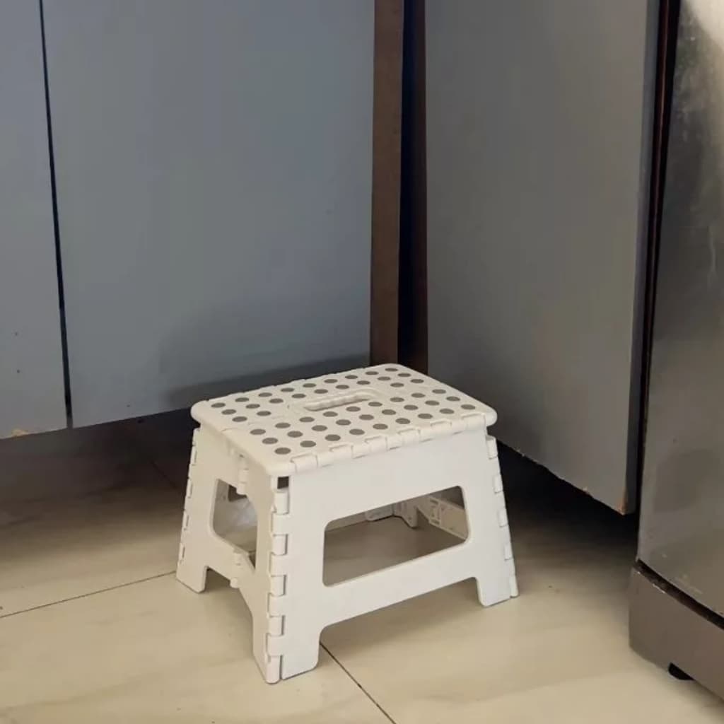 Banqueta Multiuso Retrátil Casa Sala Varanda Pesca Uso Domésticos Comercial Ar Livre Prática Resistente Lar Branca 150kg
