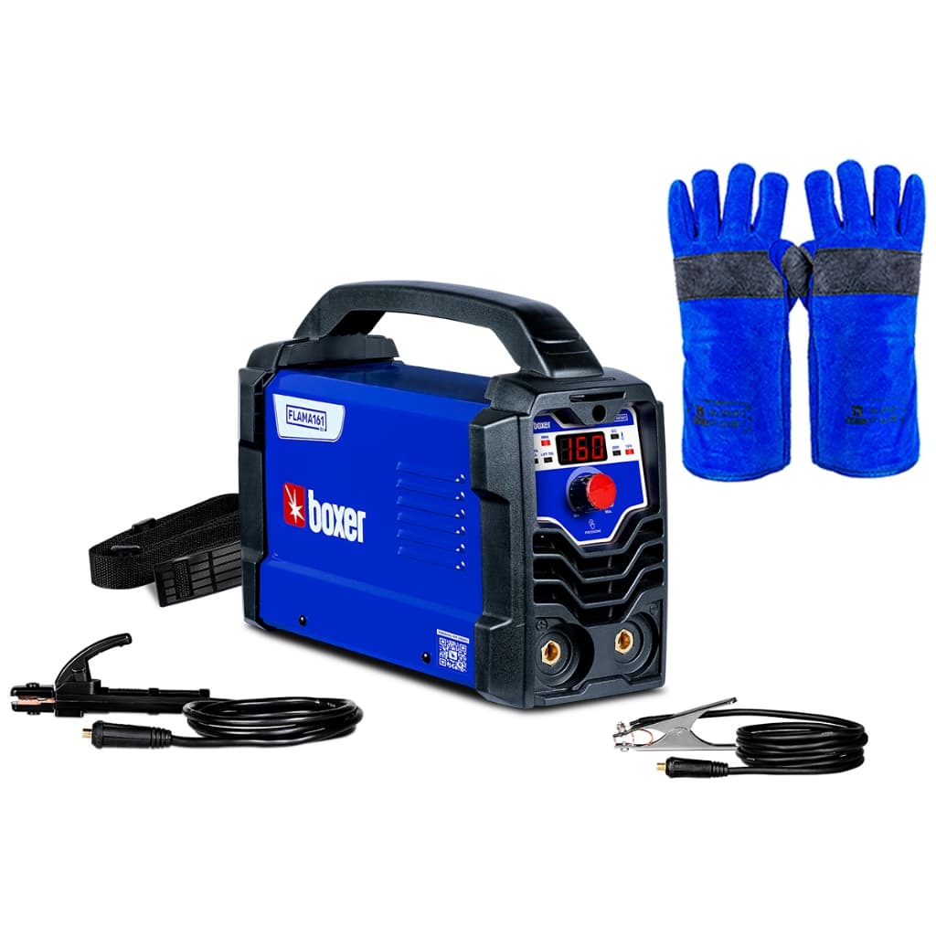 Máquina Inversora de Solda 160A Bivolt MMA TIG Flama161 + Luva Para Soldador 300° Boxer