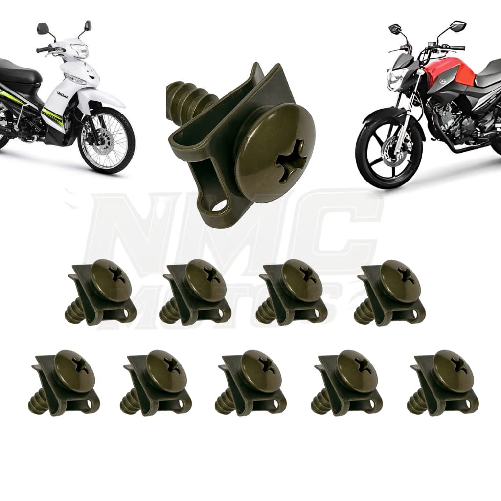 KIT 10 PARAFUSO COM PRESILHA CARENAGEM - FACTOR / FAZER / CRYPTON / NEO