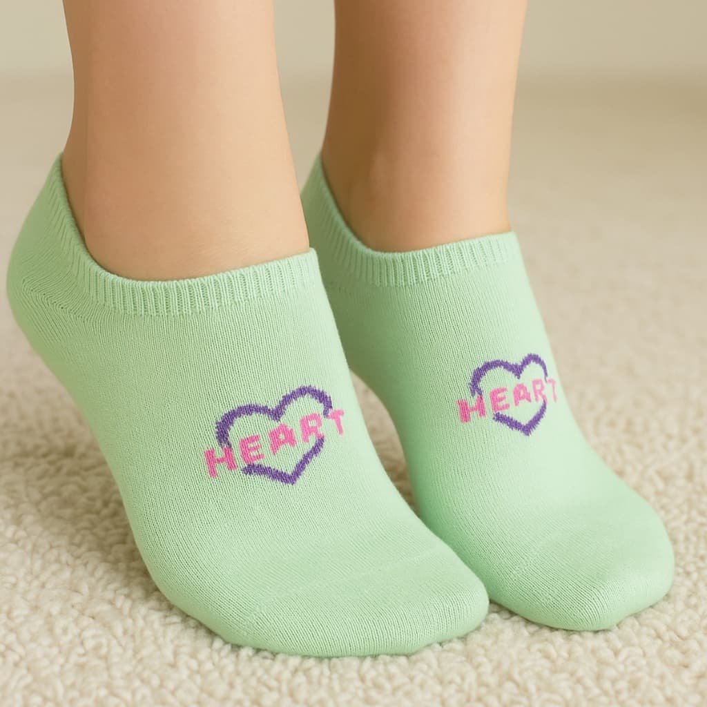 Pares de Meias Sapatilhas Femininas Com Silicone no Calcanhar Cores Variadas 35-40