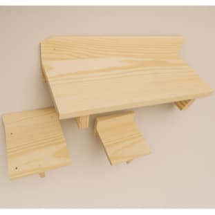 Kit de Prateleiras para Gatos em Madeira Pinus Kit Plataforma de Escalada para Gatos Play Ground