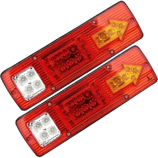 Par Lanterna Sinaleira Led Caminhão Carretinha 12v 30cm reboque tricolor