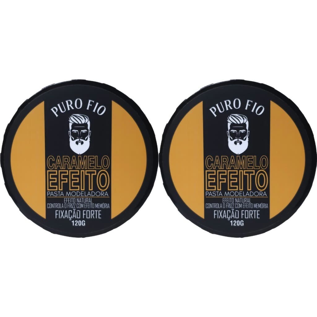 Kit 2x Cera Modeladora Caramelo Puro Fio 120g Fixação Forte Pasta Modeladora Profissional Cabelo Barba Bigode Envio hj!