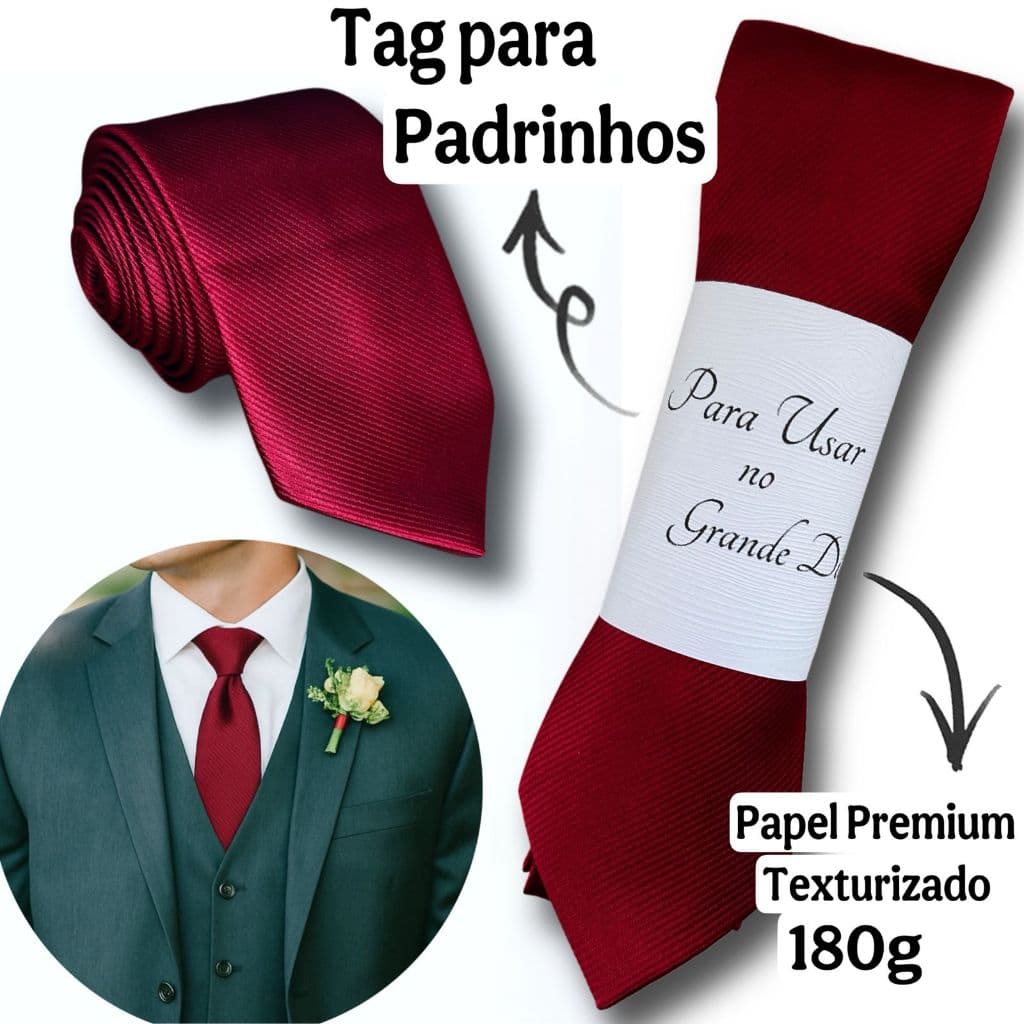 Gravata Marsala para Padrinhos Casamento Slim