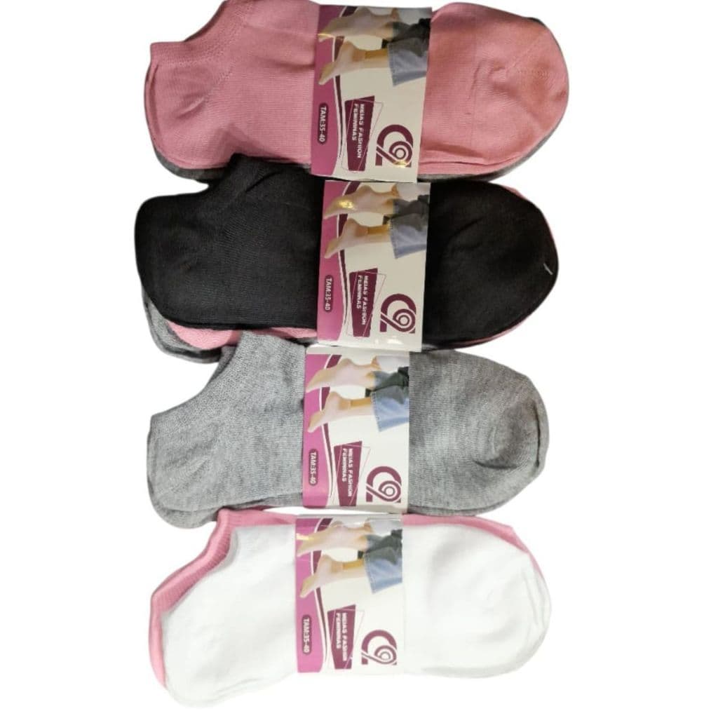 kit 6/12 pares de meias femininas basica 35 ao 40