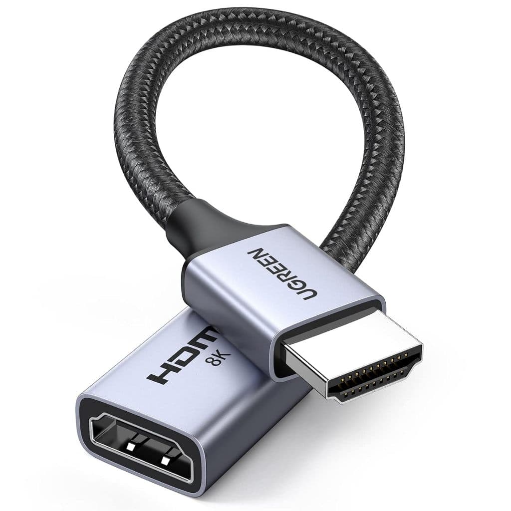 Ugreen - Cabo HDMI Extensor 15cm Macho x Fêmea 2.1 8K 60Hz 4K 240Hz 48Gbps compatível TV PS5 Xbox PC