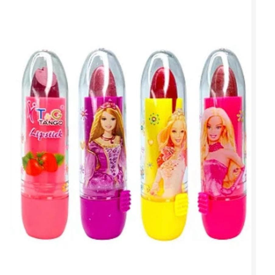 Batom Infantil Sortido Labial  Princesas Com Brilho Sabores Maquiagem