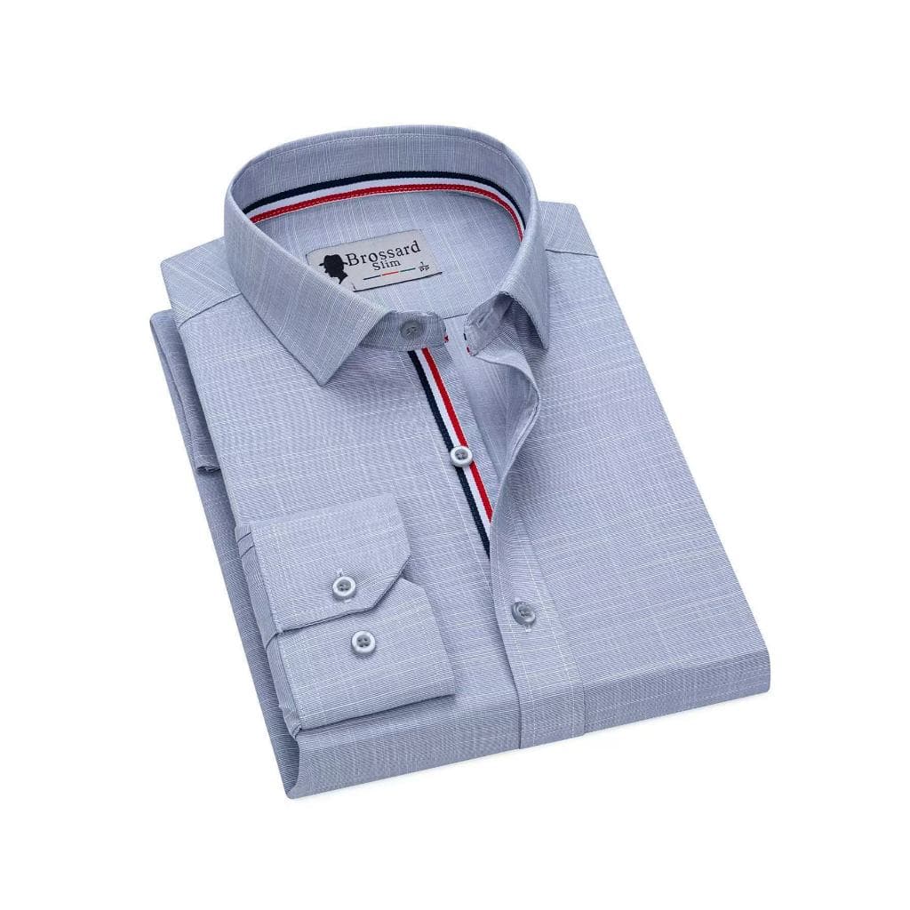 Camisa social casual slim fit masculina, 45% poliéster, 55% viscose