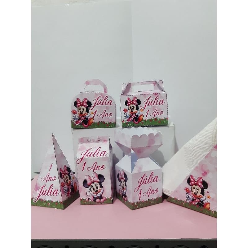 Kit de 20 Mini Caixas Personalizadas Miney com 6 Opções Diferentes Adiciono Nome Faço Todos os Temas