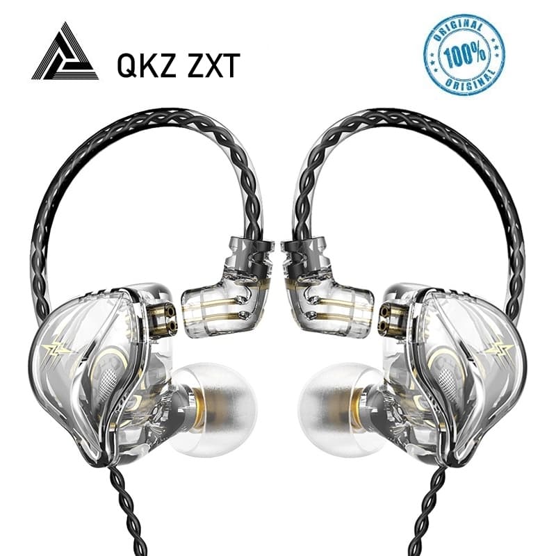 Fone Intra-Auricular QKZ ZXT com Cabo Destacável, Controle no Fio, Som Pro para Jogos/Esportes 3.5mm