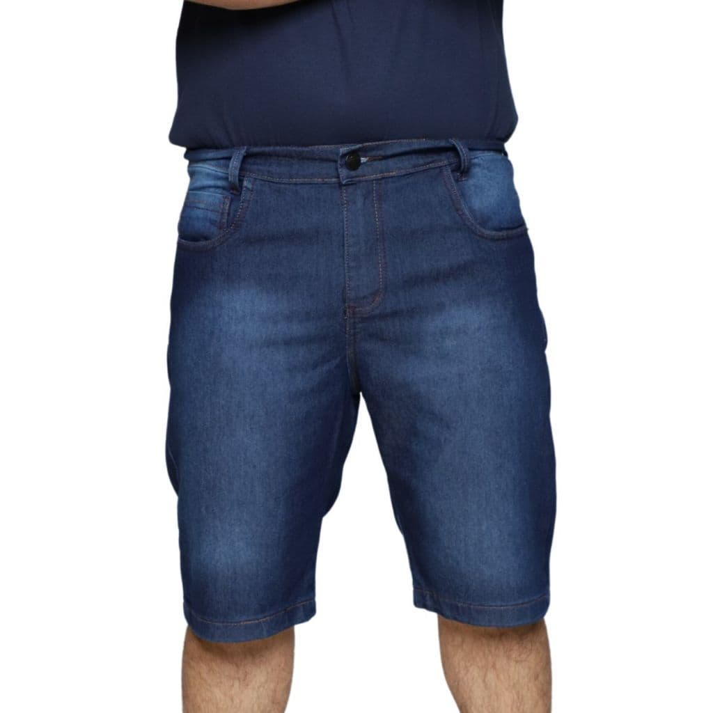 Bermuda  Masculina Jeans Plus Size Lycra Algodão Elastano Lisa  58 ao 62