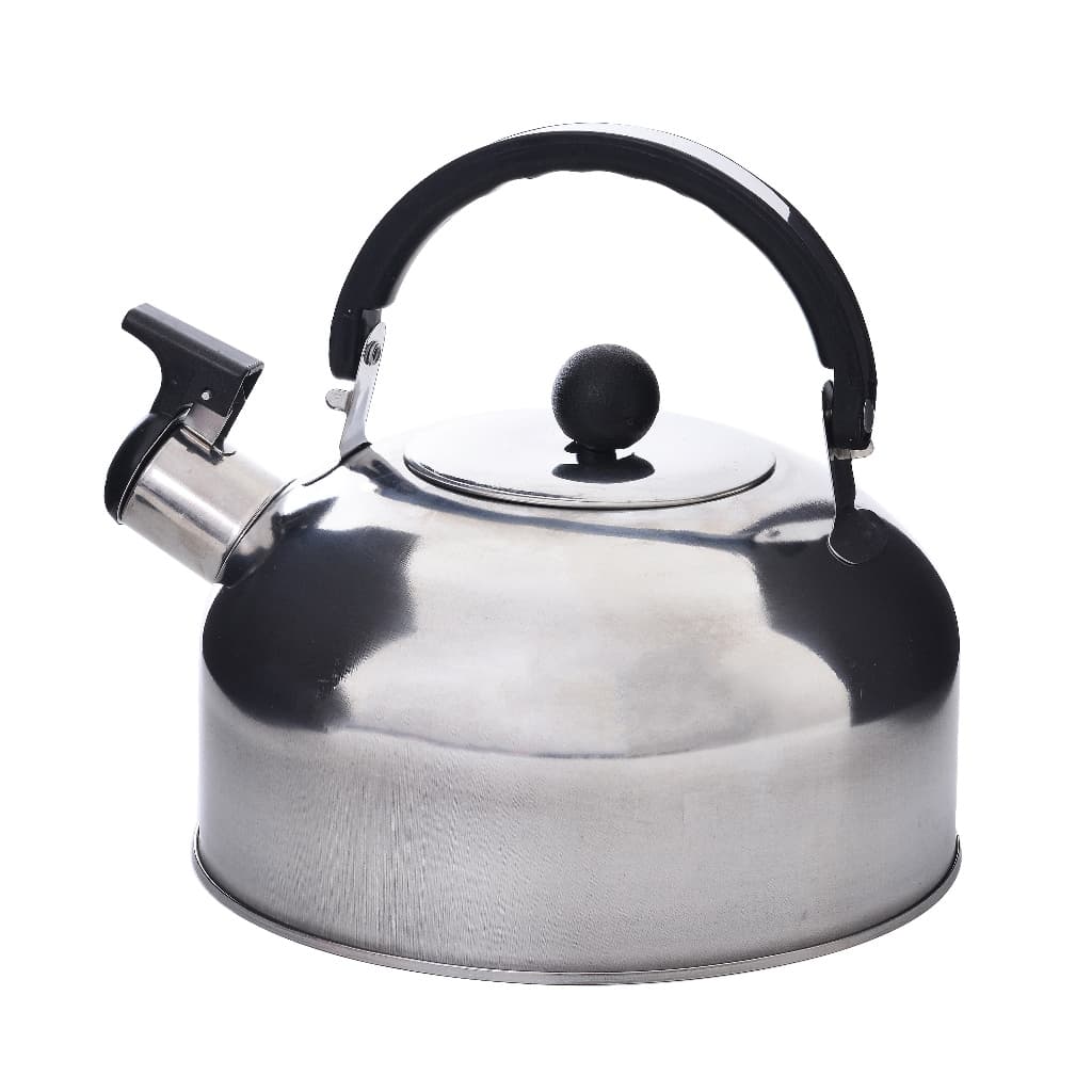 Chaleira Inox 2L Com Apito Alto Alça Térmica Fundo Triplo Para Chá Café Fogão Gás Elétrico Resistente  envio imediato
