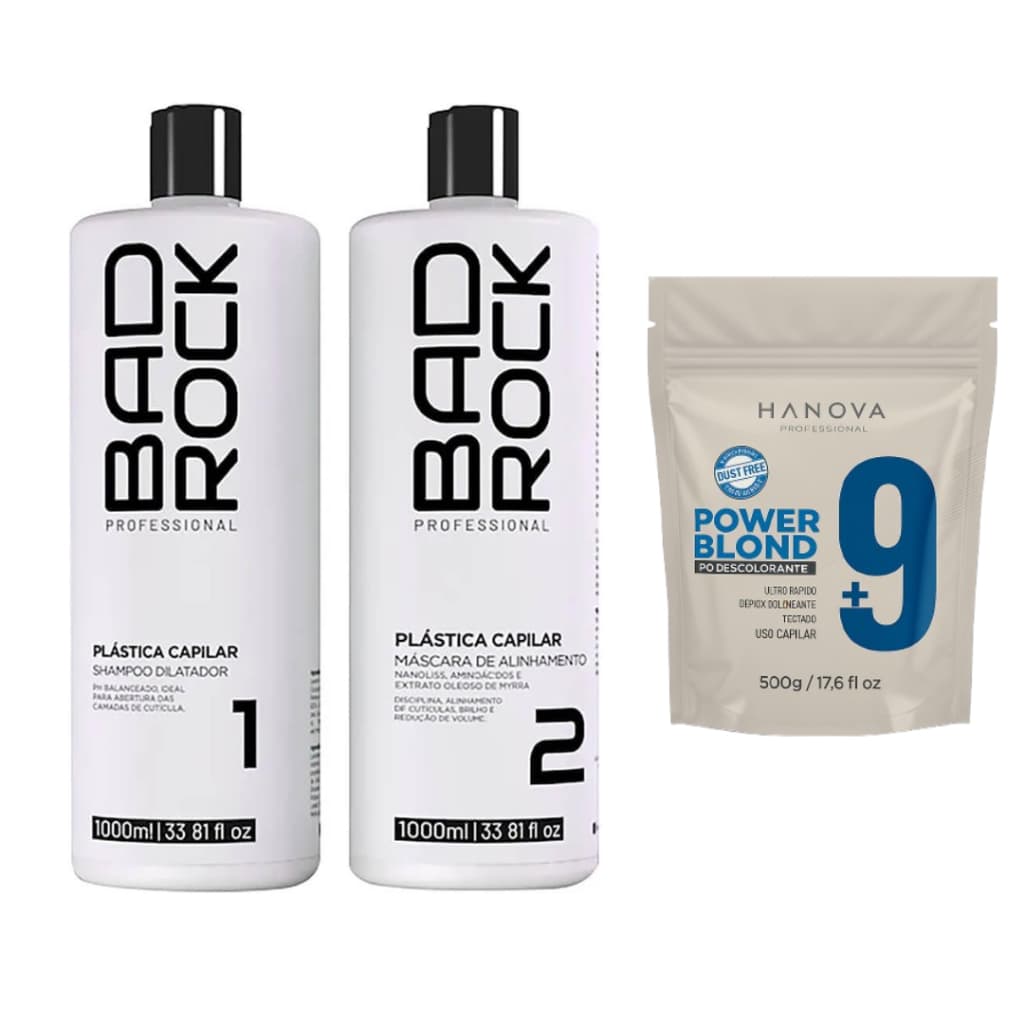 Plástica Capilar Progressiva +  Pó Descolorante Power Blond Hanova