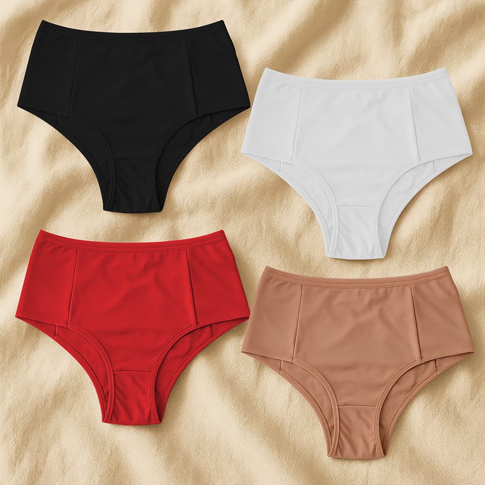 Kit 4 Calcinhas De Algodão Pós Parto Pala Dupla Cós Alto – Cotton Premium, Confortáveis e Modeladoras