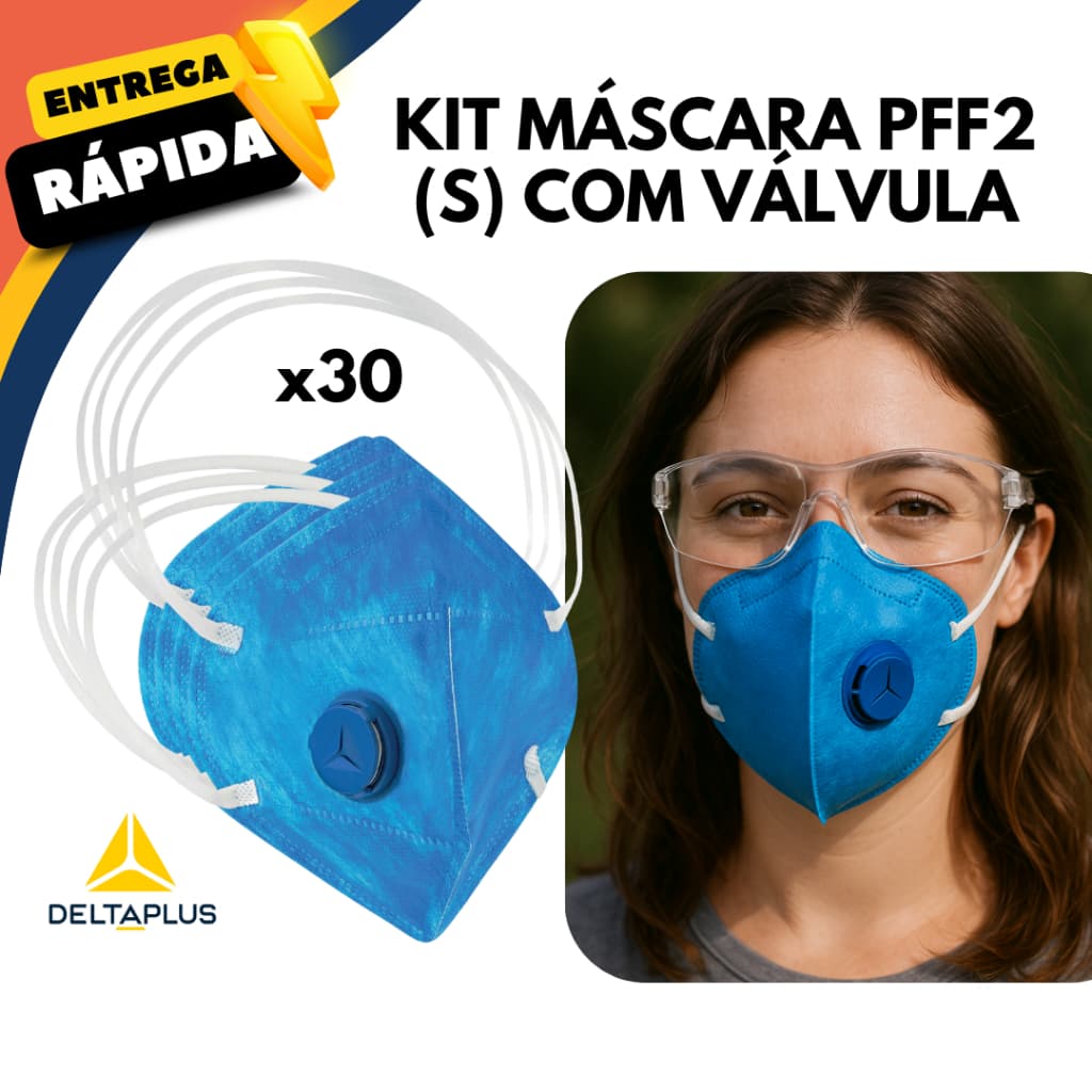 Kit 05|15|30 Máscaras PFF2 N95 Com Valvula Respirador Protecao Seguranca Saude EPI Respirador