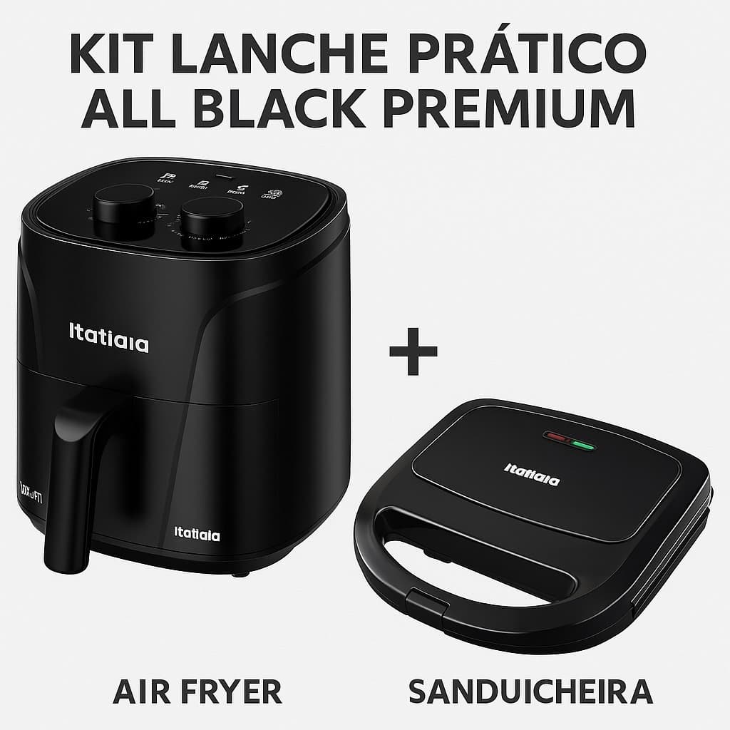 Kit Lanche Prático ALL BACK Air Fryer 4L + Sanduicheira - Cozinha moderna - Tudo Sem Óleo