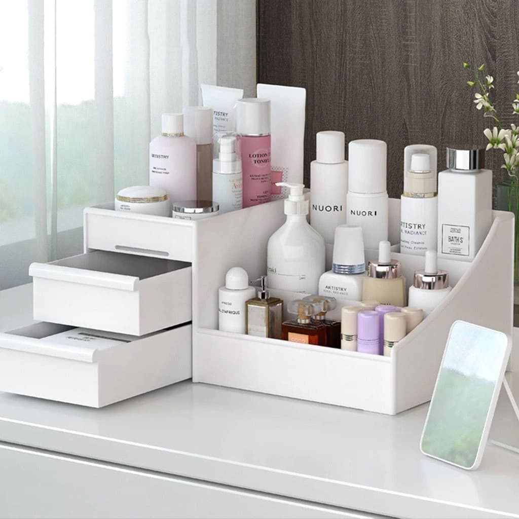 Organizador de Mesa Porta Caneta Maquiagem Cosmeticos Gaveta Escritório Multiuso