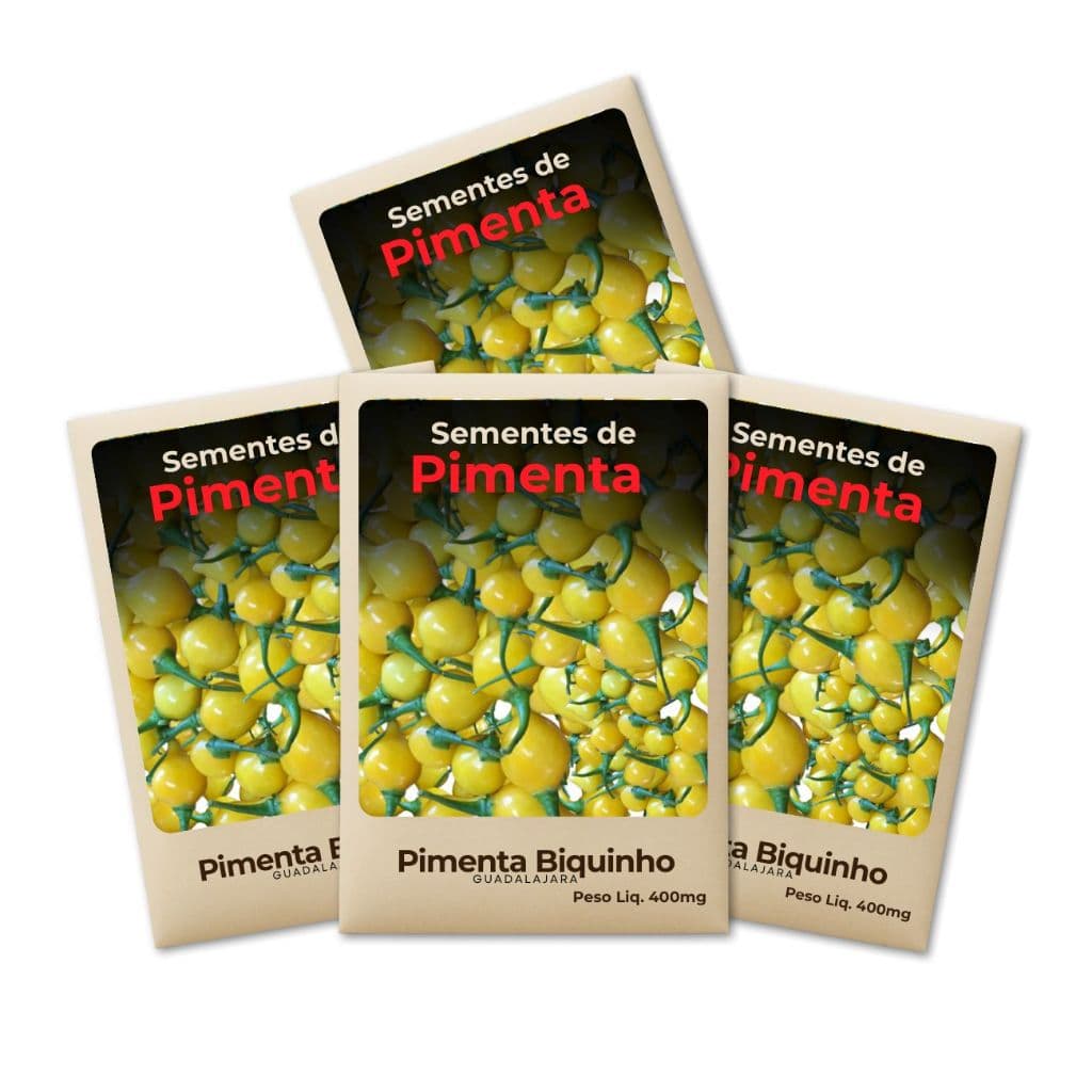 Semente Pimenta Biquinho 100% pura ideal para horta urbana - Kit 4un