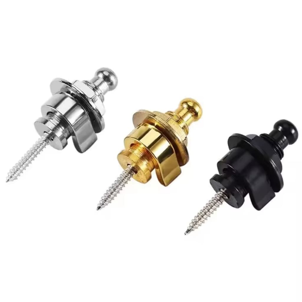 Strap Lock Zaidan's Trava Correia Guitarra Violão Baixo Alça Correia Roldana– Preto Dourado ou Prata