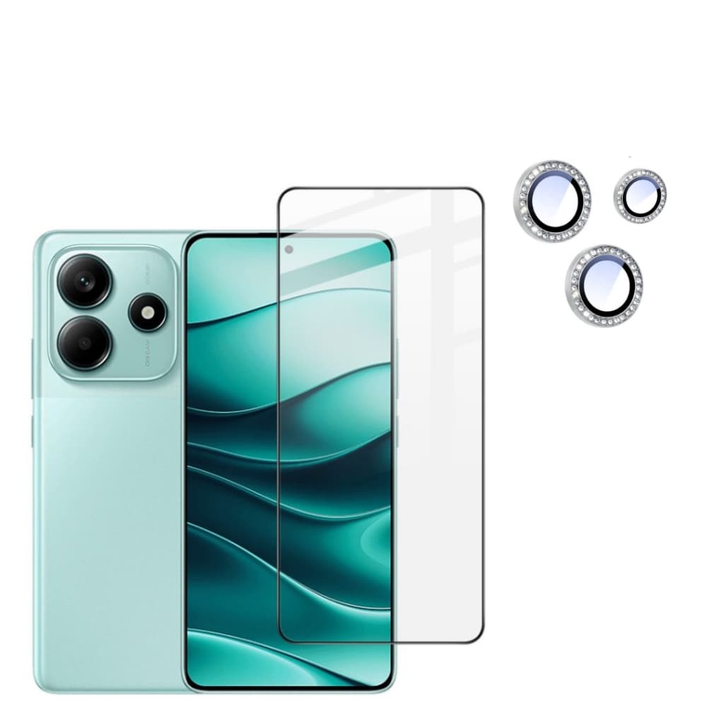 Película 3d +película De Câmera Strass P/ Redmi Note 14 5g