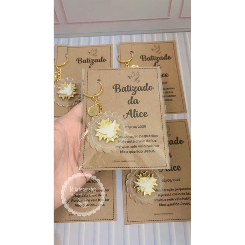 Lembrancinha Chaveiro de acrílico Batizado Primeira Eucaristia Primeira Comunhão Crisma Lembrança Personalizada