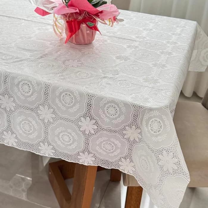 Toalha De Mesa Térmica Plástico Rendado 4, 6 e 10 Cadeiras ATACADO E VAREJO