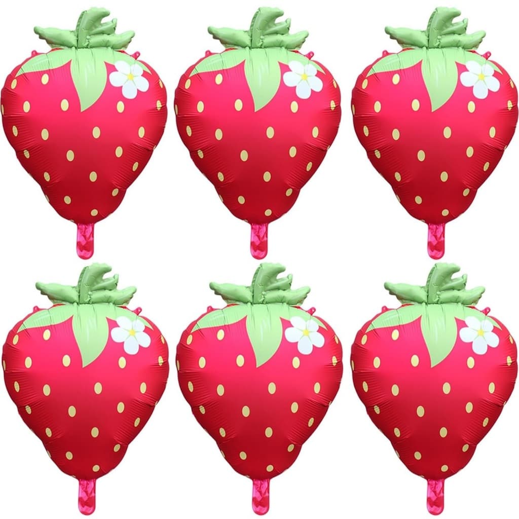 10 Balão Morango Metalizado Fruta 50cm Festa Decoração Aniversário C90954