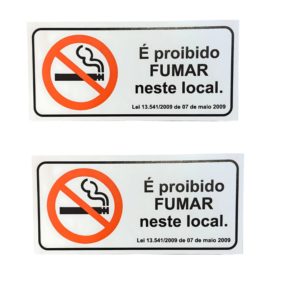 Kit 2 Placa Proibido Fumar Neste Local Sinalização Aviso