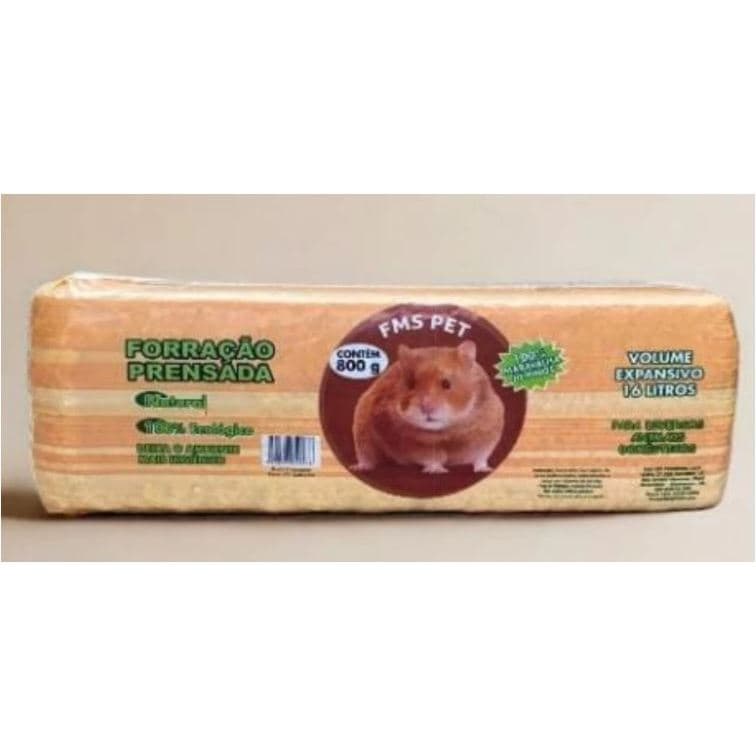 Serragem Prensada 800g Forração para Pets Roedores, Coelhos, Hamsters, Pássaros, Chinchilas