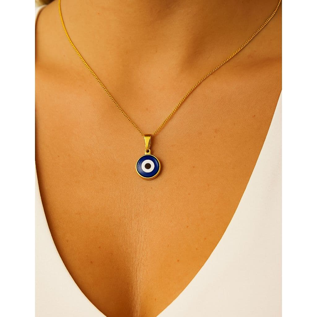 Colar olho grego delicado folheado a ouro 18k