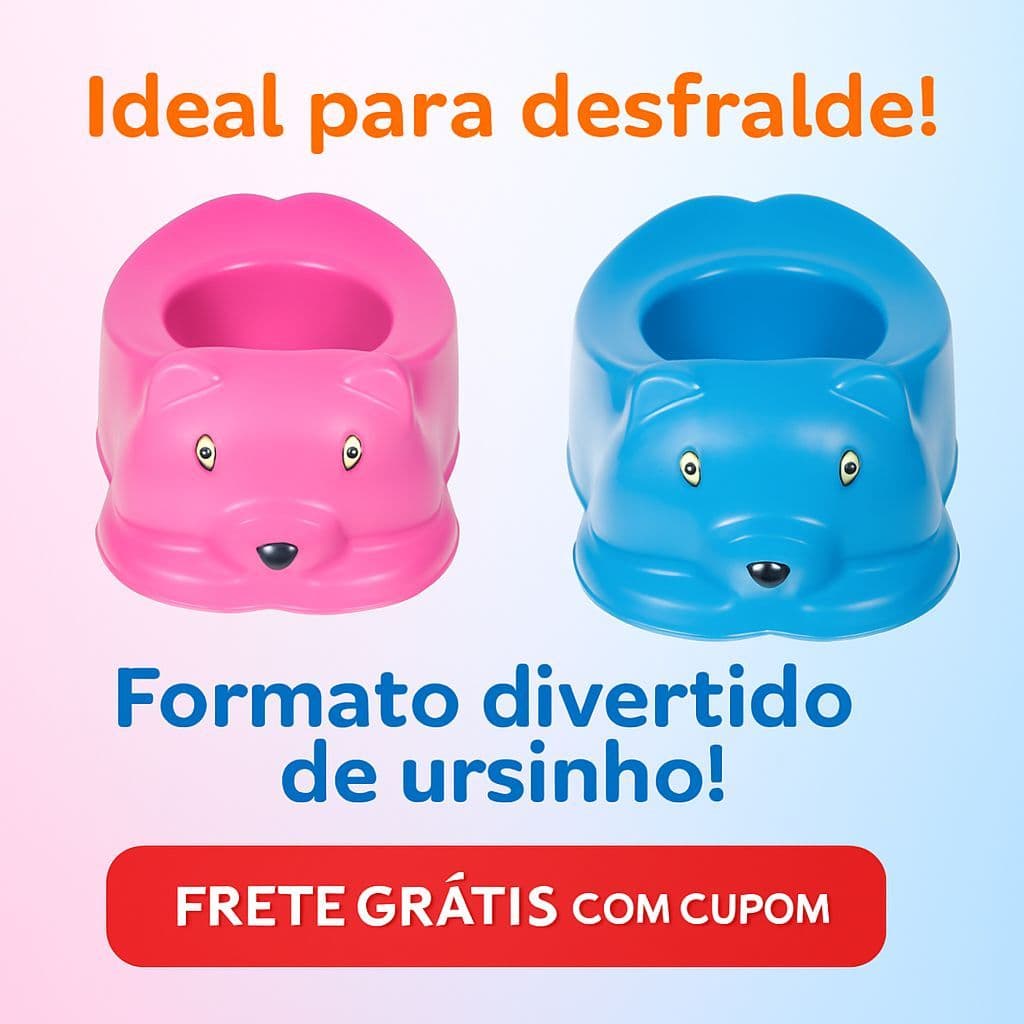 Penico Infantil para Bebe Trono Educativo Urso Baby troninho - Desfralde