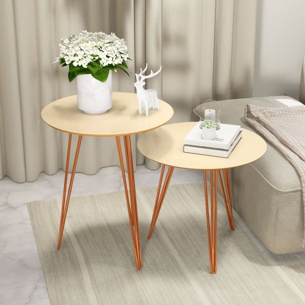 Conjunto Mesinhas de Ferro Apoio Sala Redondas Lindas