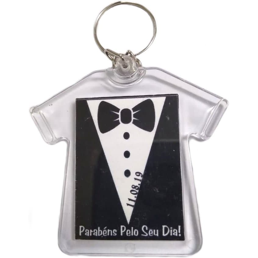 Chaveiro Acrílico Camisa para Colocar Foto 3x4- 24 unidades-P/Personalizar Lembrancinha Aniversários