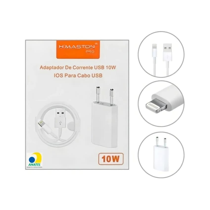 Carregador C Fonte Usb Compatível Com iPhone Do 6 7 8 9 10 11 12 13 14 Pro