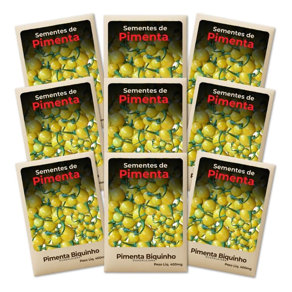 Semente Pimenta Biquinho Amarela Qualidade garantida para horta - Kit 9 Pct