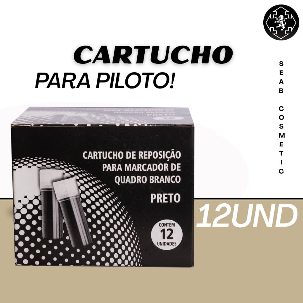 Refil de Pincel Board Master Com Caixa 12 Unidades Cartucho de Quadro Branco