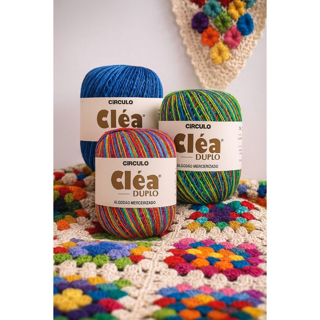 🧵 Fio Cléa Duplo – Crochê e Tricô com Brilho e Resistência