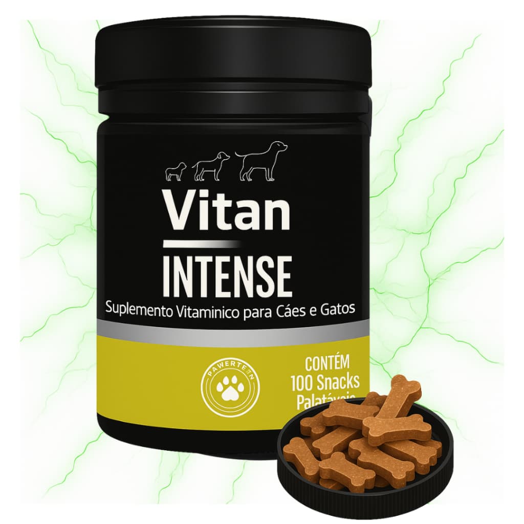 Vitan Intense - Suplemento para Cães para Energia - Recuperação Rápida e Eficiente para Pets Debilitados 100 snacks