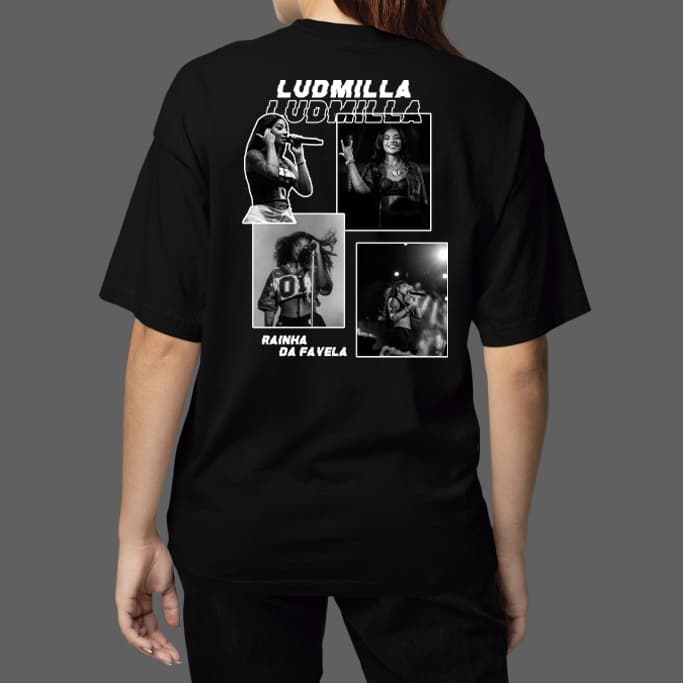 Camiseta Oversized T-shirt Unissex Cantora Ludmilla Rainha Da Favela