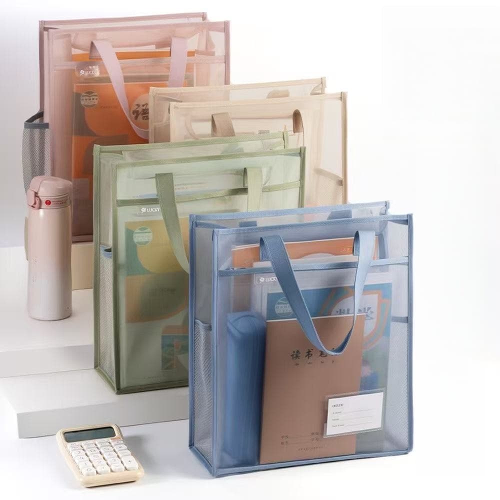 Organizadora A4 Bolsa Portátil de Documentos: Impermeável, Transparente, Compartimento Multicamadas
