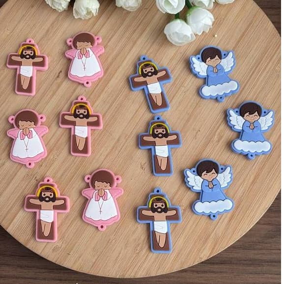 Anjo e entremeio emborrachado  terço Infantil 5 pares ( 10 no total) artigo religioso