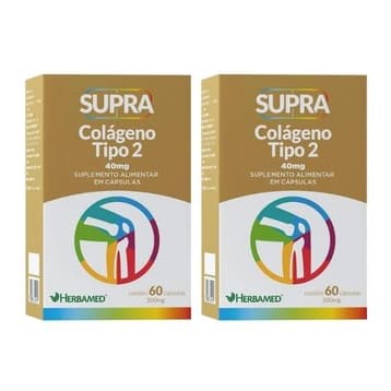 Kit Colágeno Tipo 2 60 Capsulas 40mg Supra Herbamed