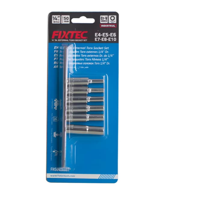 Jogo Torx Femea Longo 6 Pçs 1/4 Torx E4 E5 E6 E7 E8 E10 Cr-v