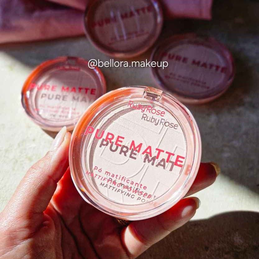 Pó Compacto Matificante Pure Matte Ruby Rose – Acabamento Aveludado e Longa Duração |  6,5 g