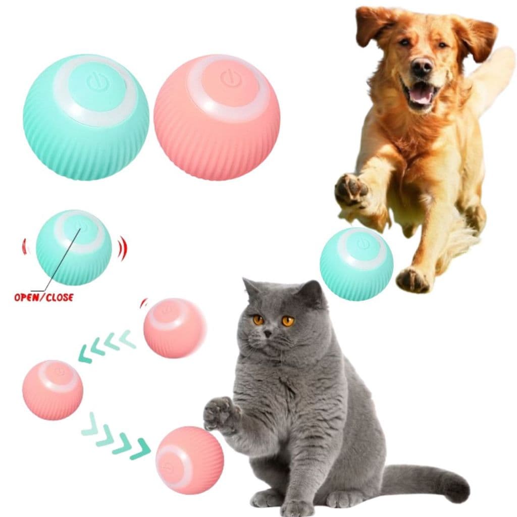 Bola de brinquedo elétrica rotativo para gato e cachorros..  interativo e acompanha cabo USB