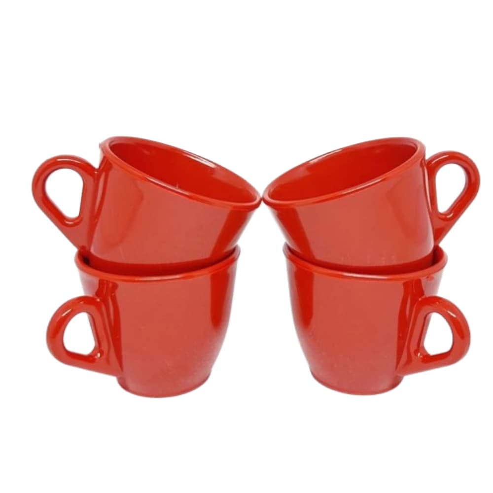 Kit Xícaras 80ml Acrílico Para Café Chá Espresso Cozinha Café da Manhã 4 Unidades